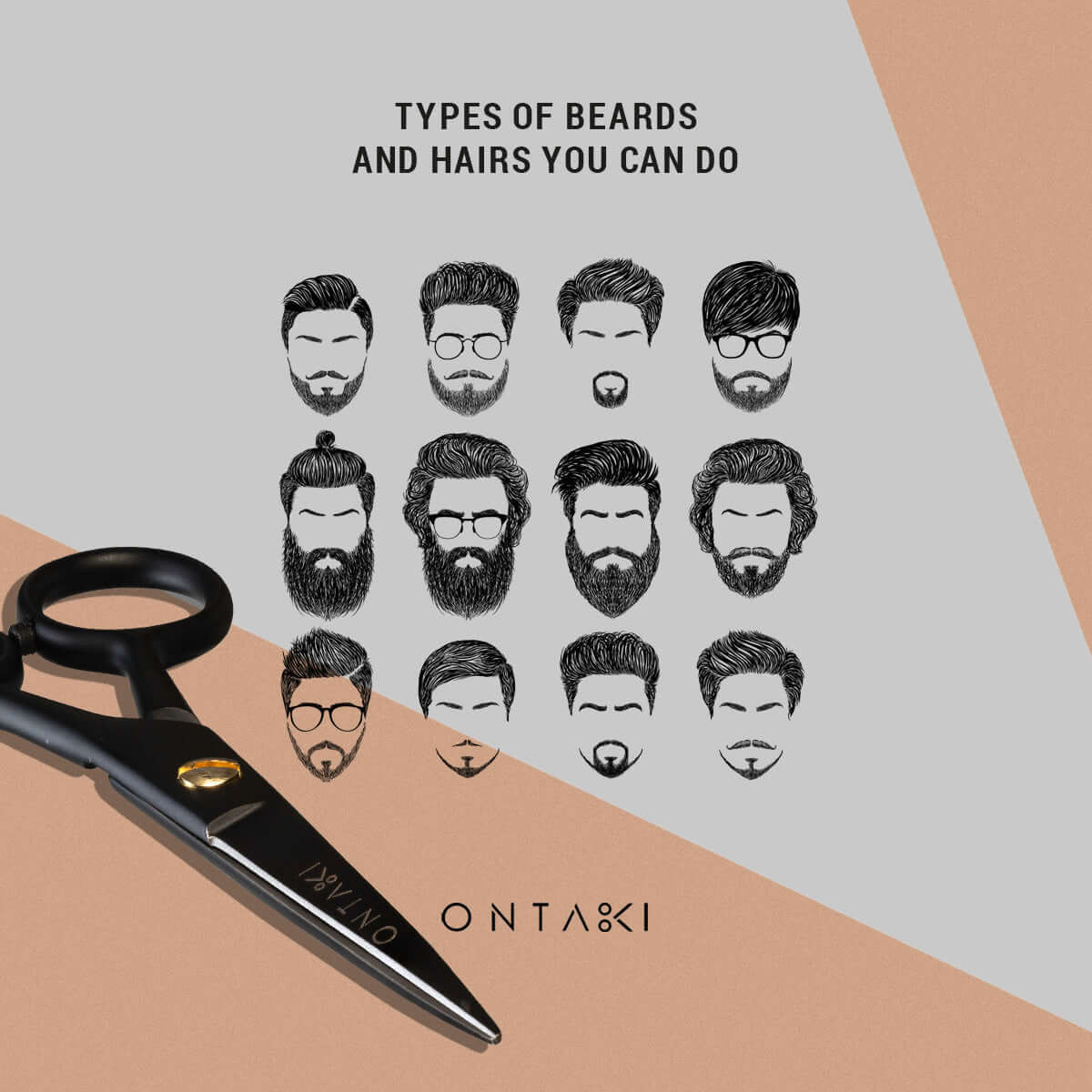German Steel Beard & Mustache Scissors (5")