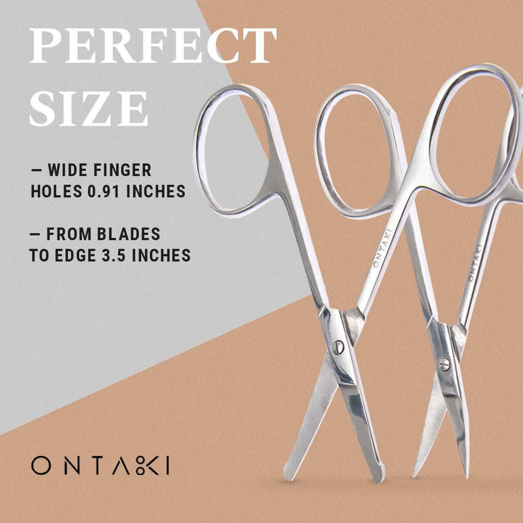 ONTAKI Facial Hair Grooming Scissors (2 Pack)