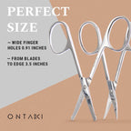 ONTAKI Facial Hair Grooming Scissors (2 Pack)