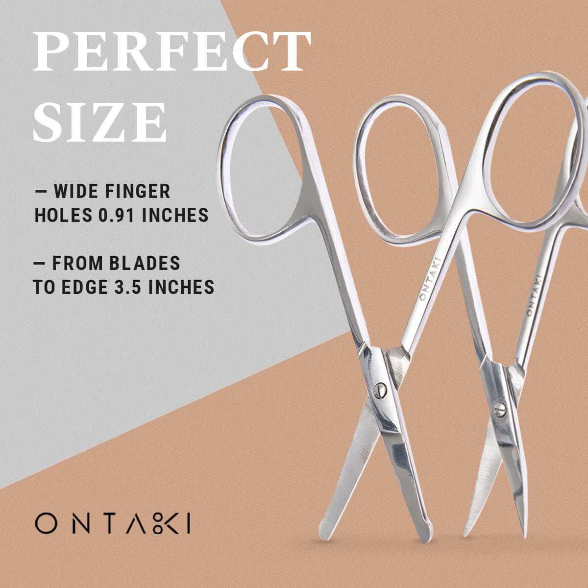 ONTAKI Facial Hair Grooming Scissors (2 Pack)
