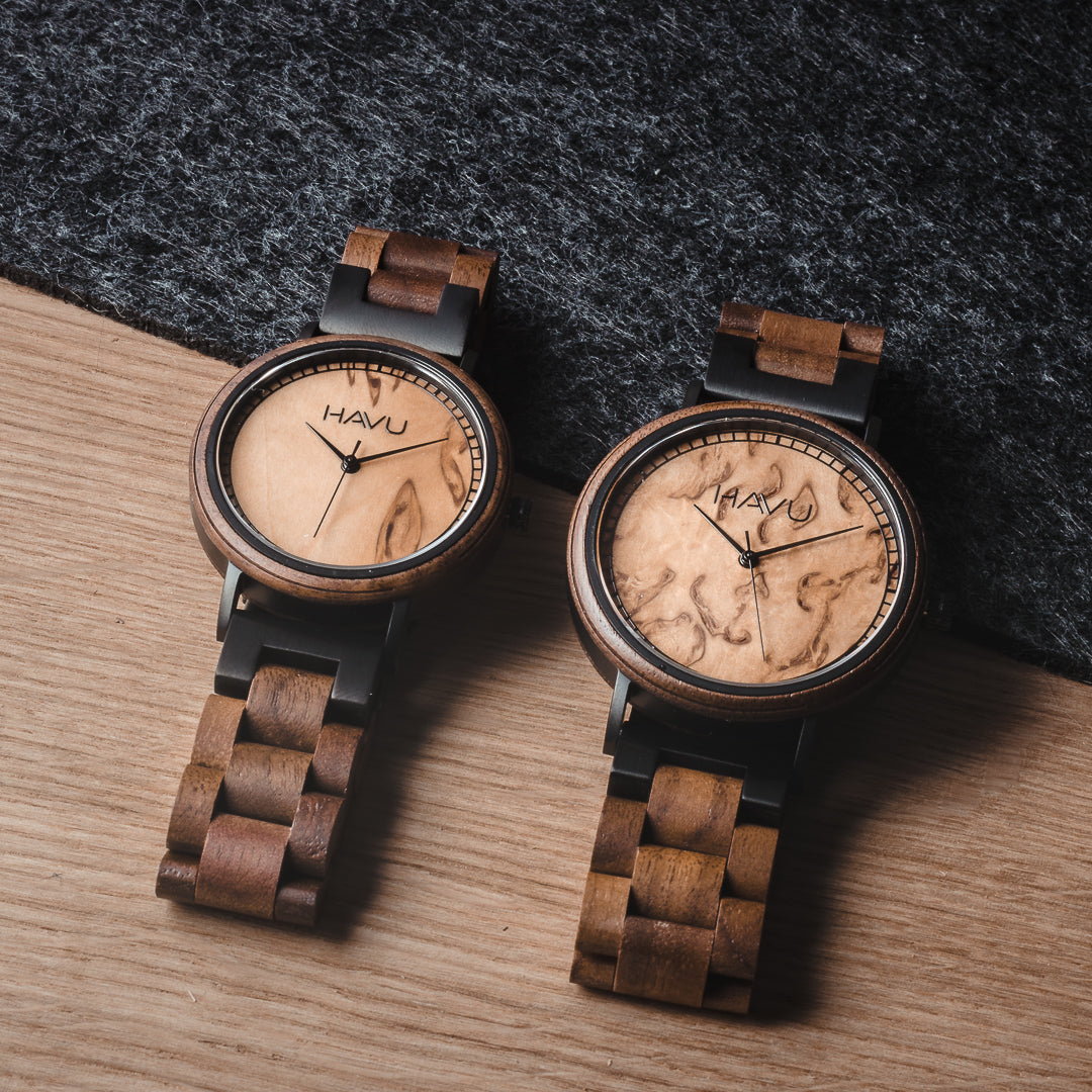 Aava (42 mm)
Crafted from Finnish Curly Birch