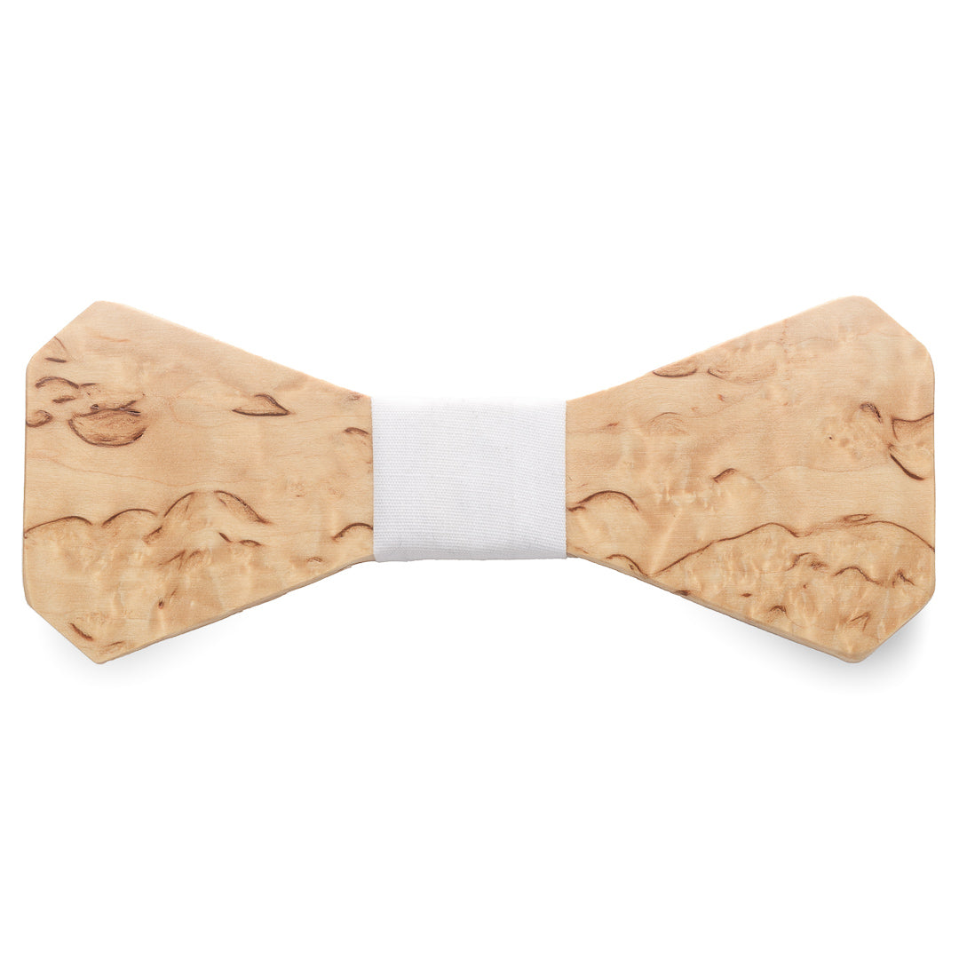 Wooden bow - Curly birch, white