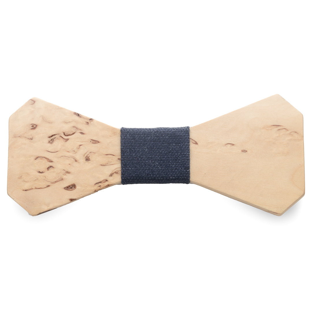 Wooden bow - Curly birch, blue