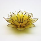 Capiz Tealight Candle Holder | Lotus - Large - Yellow/Natural