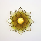 Capiz Tealight Candle Holder | Lotus - Large - Yellow/Natural