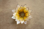Capiz Tealight Candle Holder | Lotus - Large - Yellow/Natural