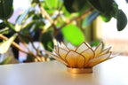 Capiz Tealight Candle Holder | Lotus - Large - Yellow/Natural