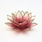 Capiz Tealight Candle Holder | Lotus - Pink/Natural