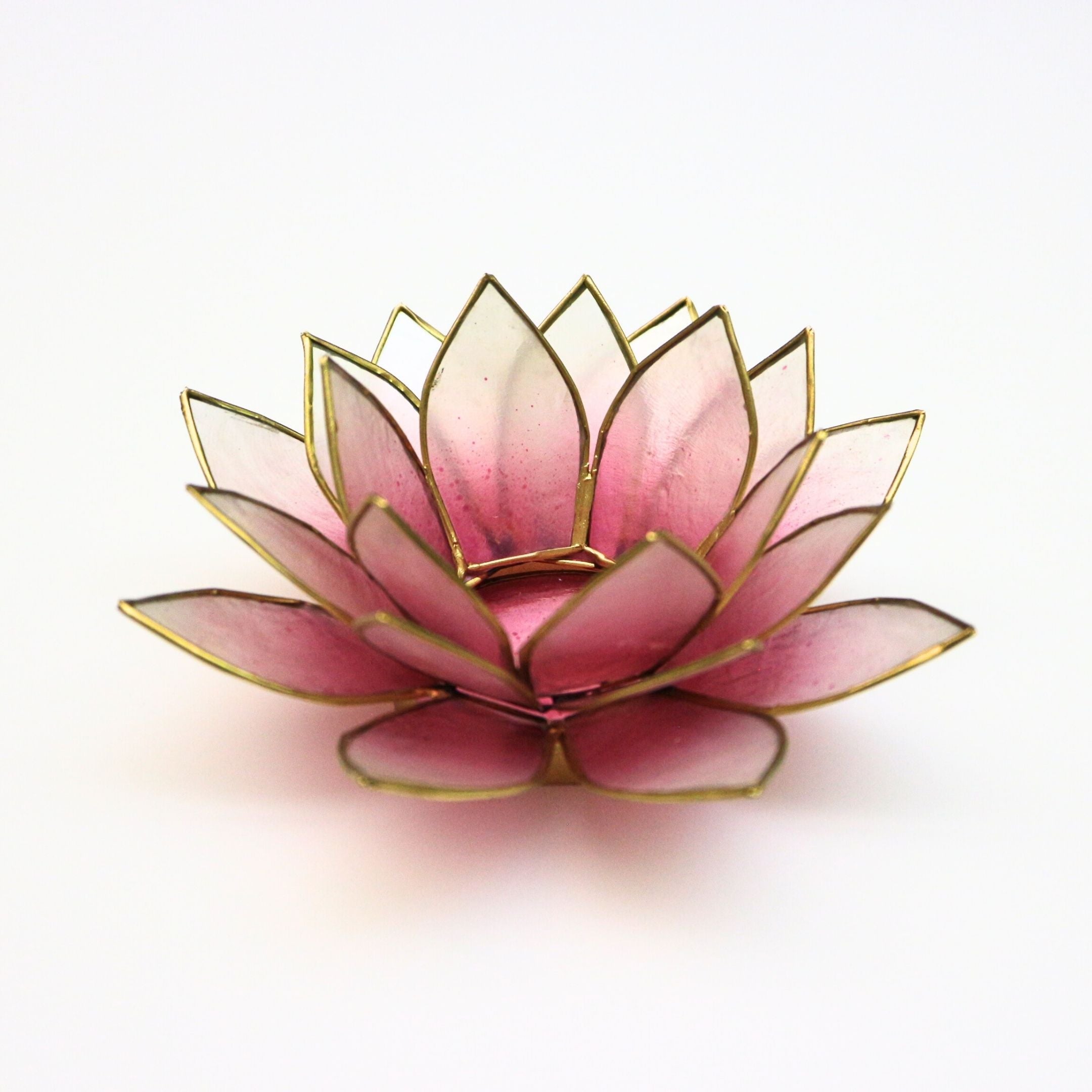 Capiz Tealight Candle Holder | Lotus - Pink/Natural
