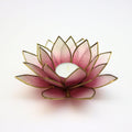 Capiz Tealight Candle Holder | Lotus - Pink/Natural