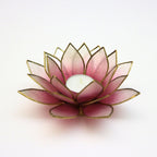 Capiz Tealight Candle Holder | Lotus - Pink/Natural