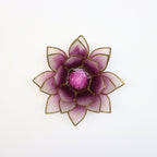Capiz Tealight Candle Holder | Lotus - Purple/Natural