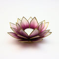 Capiz Tealight Candle Holder | Lotus - Purple/Natural