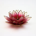 Capiz Tealight Candle Holder | Lotus - Red/Natural
