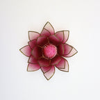 Capiz Tealight Candle Holder | Lotus - Red/Natural