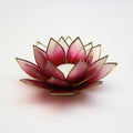 Capiz Tealight Candle Holder | Lotus - Red/Natural