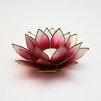 Capiz Tealight Candle Holder | Lotus - Red/Natural