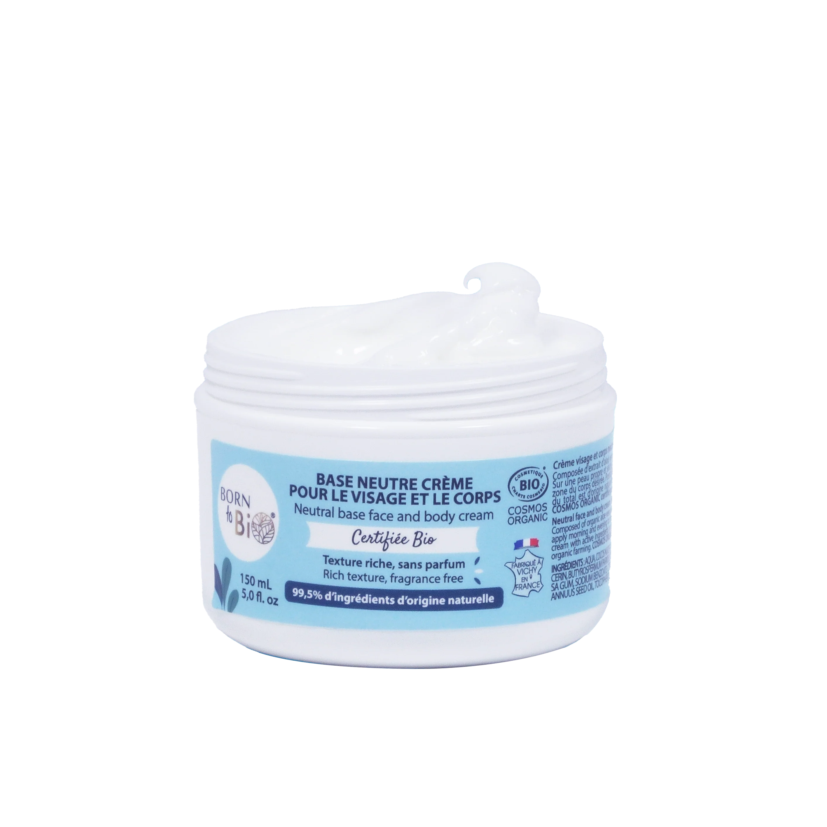 Certified organic face and body cream with neutral base