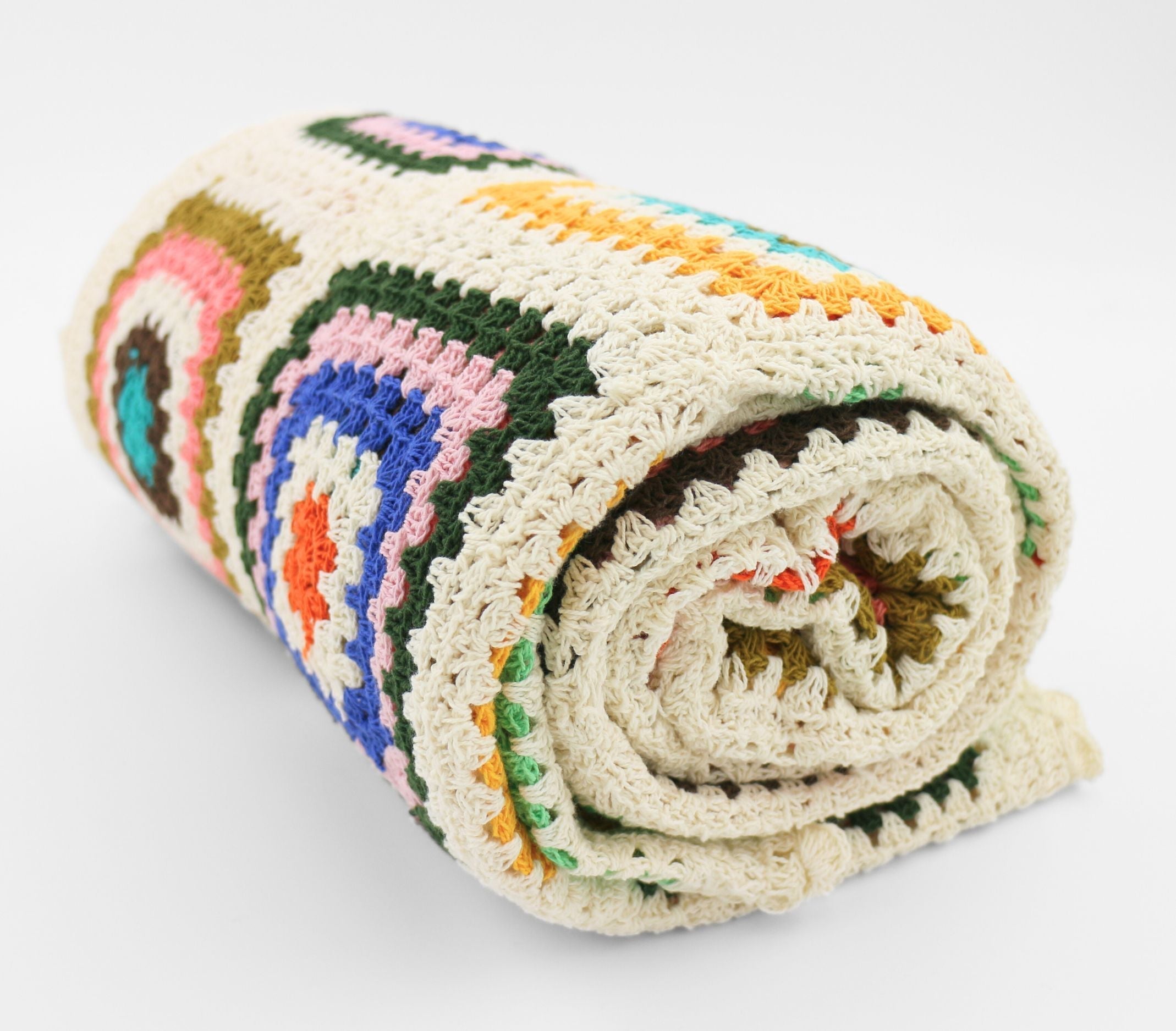 Crochet Multicolor Granny Blanket Throw