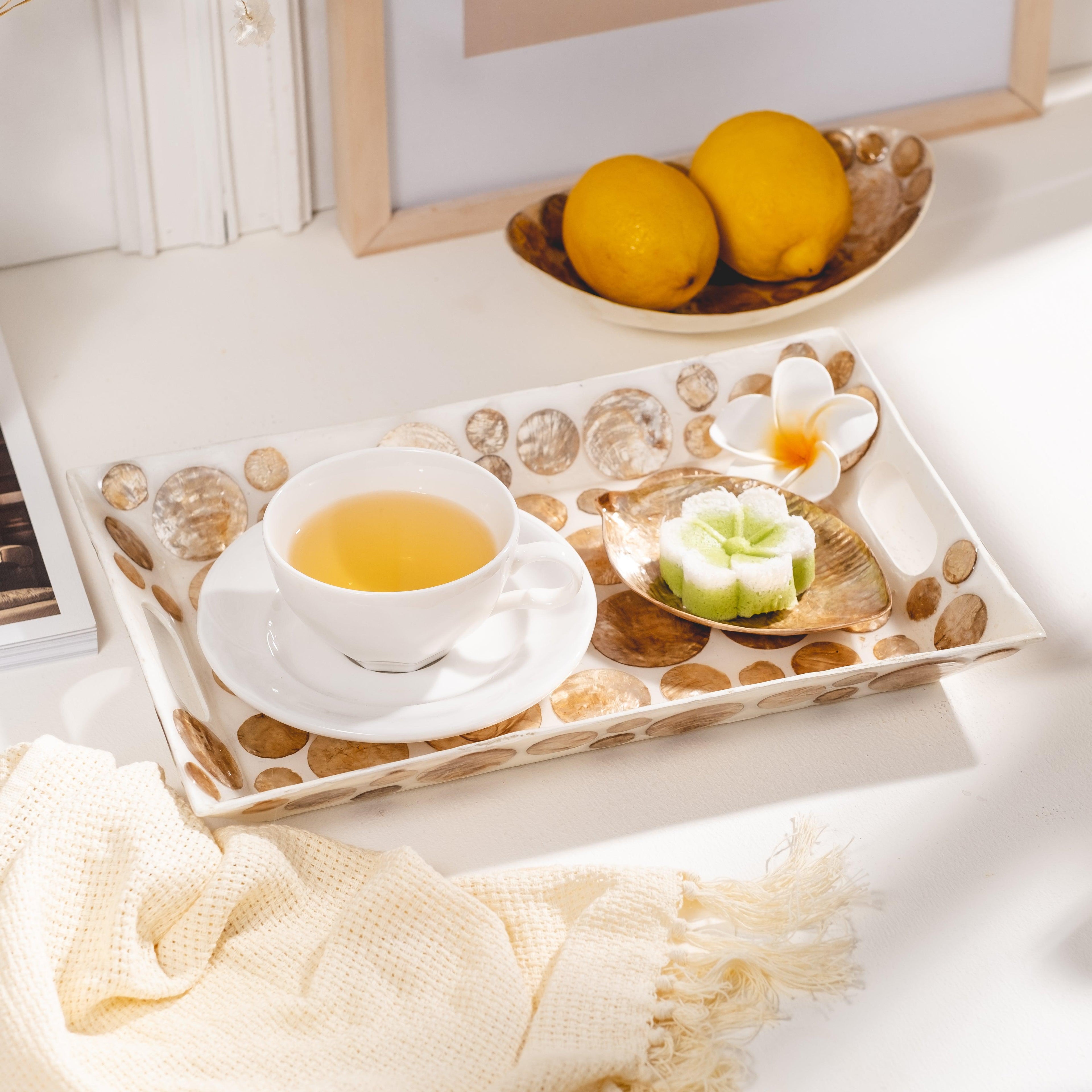 Decorative Capiz Tray - Dotes, 34 x 22 x 4,5 cm