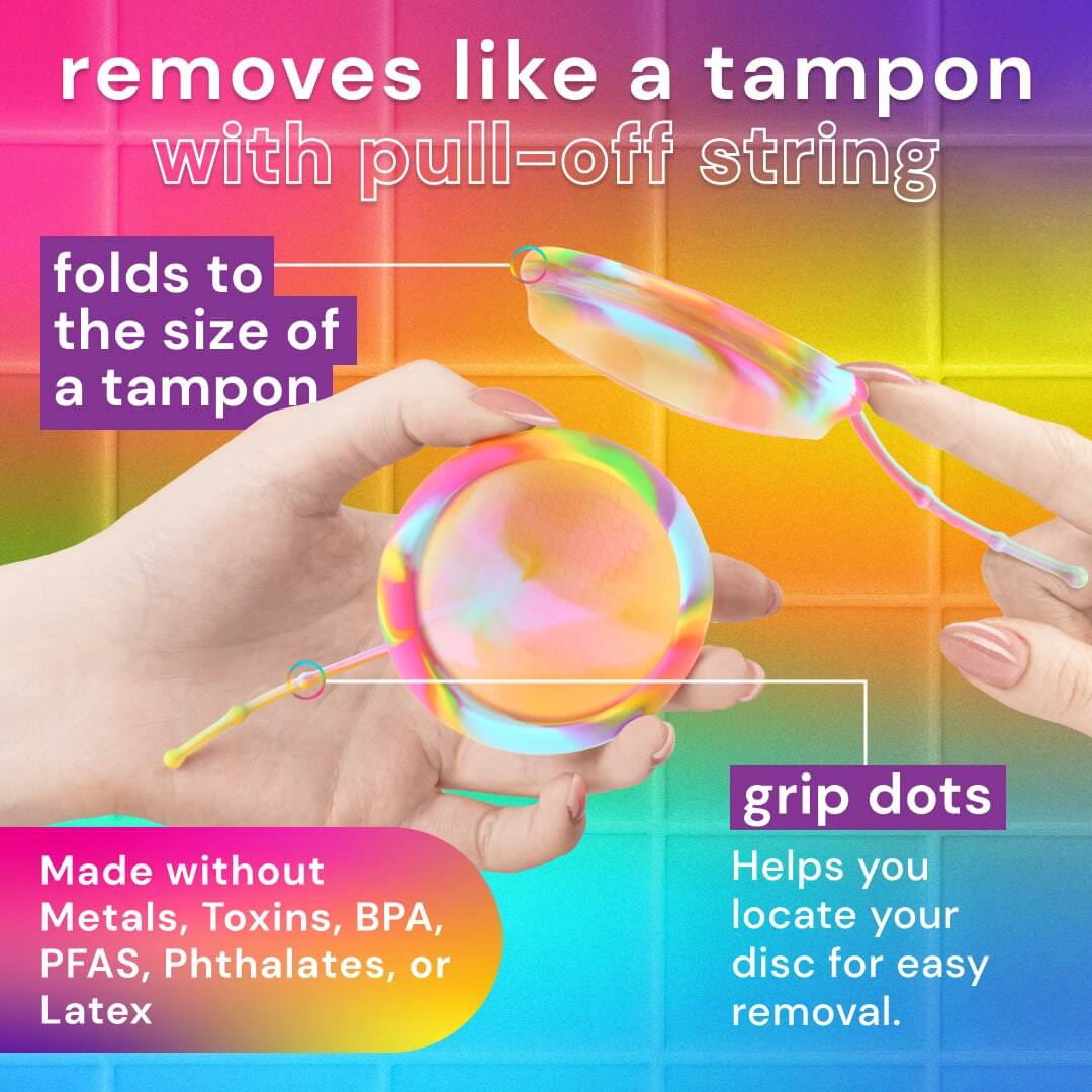 Menstrual Discs with String | Rainbow Edition 🌈