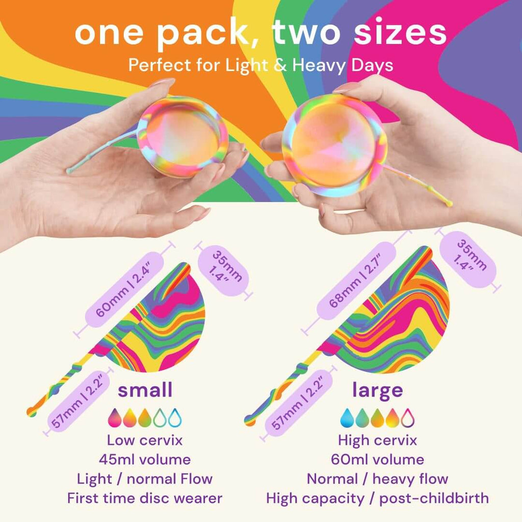 Menstrual Discs with String | Rainbow Edition 🌈
