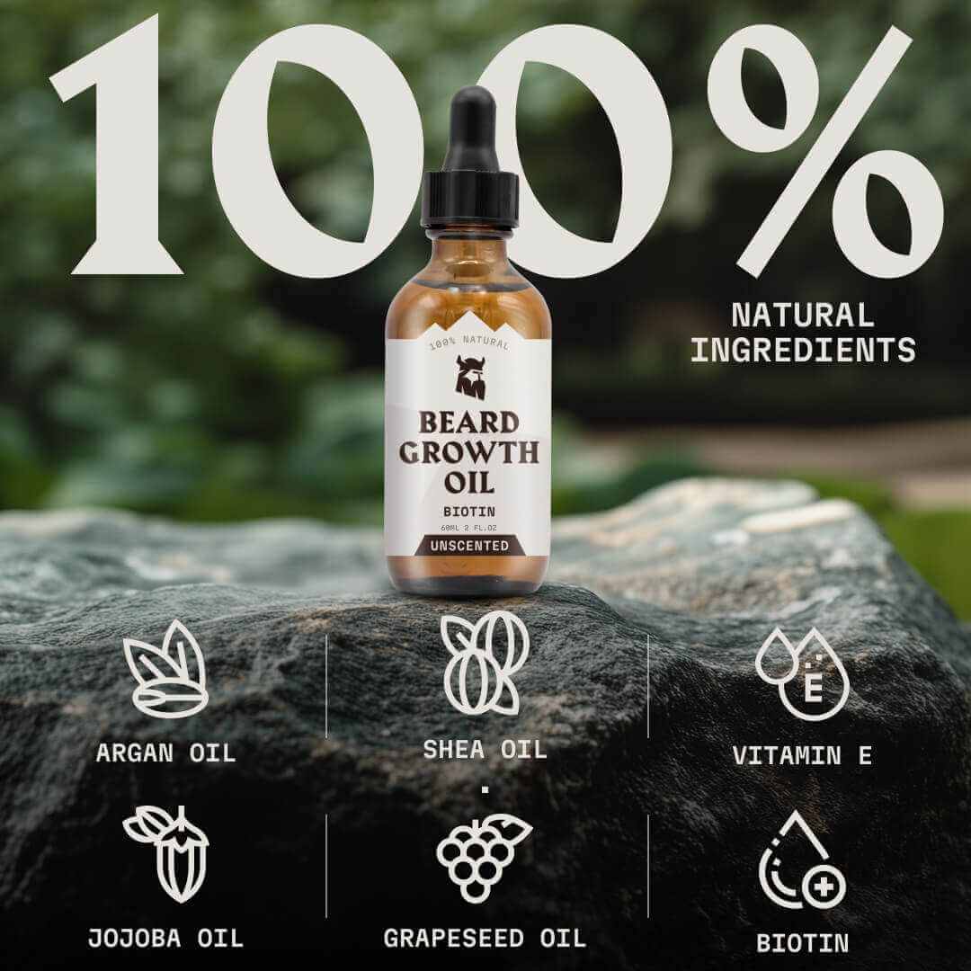 Beard Growth Oil Biotin for Men - Unscented