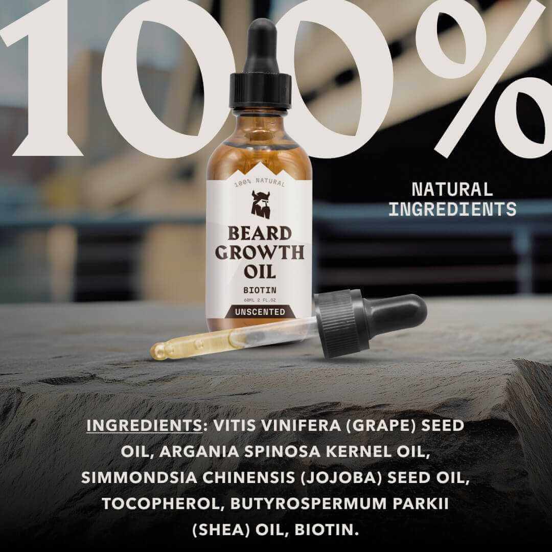 Beard Growth Oil Biotin for Men - Unscented