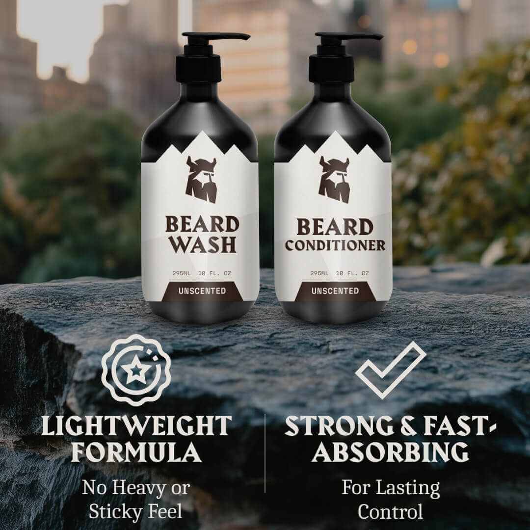 Beard Shampoo & Beard Conditioner - Unscented 2 x 300 ml