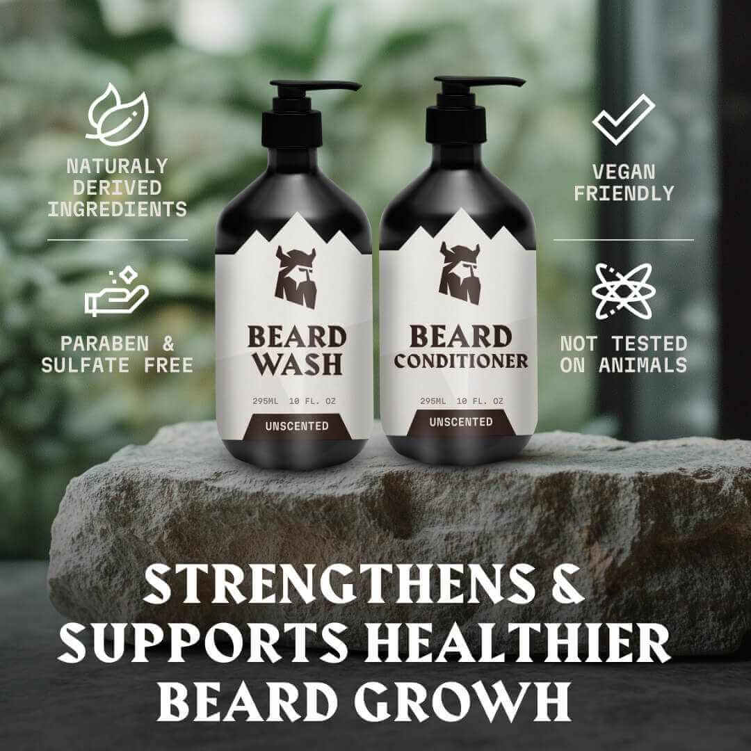 Beard Shampoo & Beard Conditioner - Unscented 2 x 300 ml