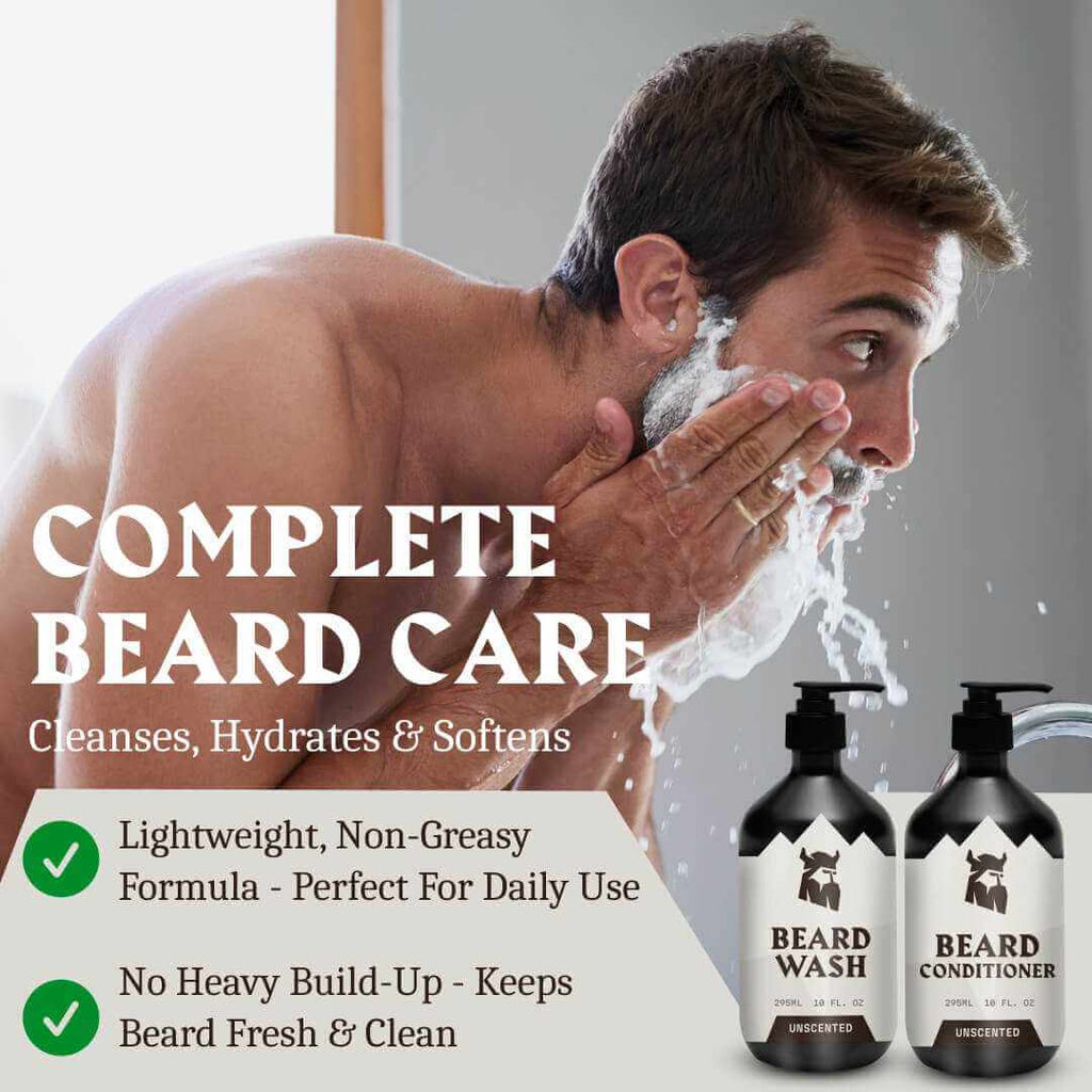 Beard Shampoo & Beard Conditioner - Unscented 2 x 300 ml