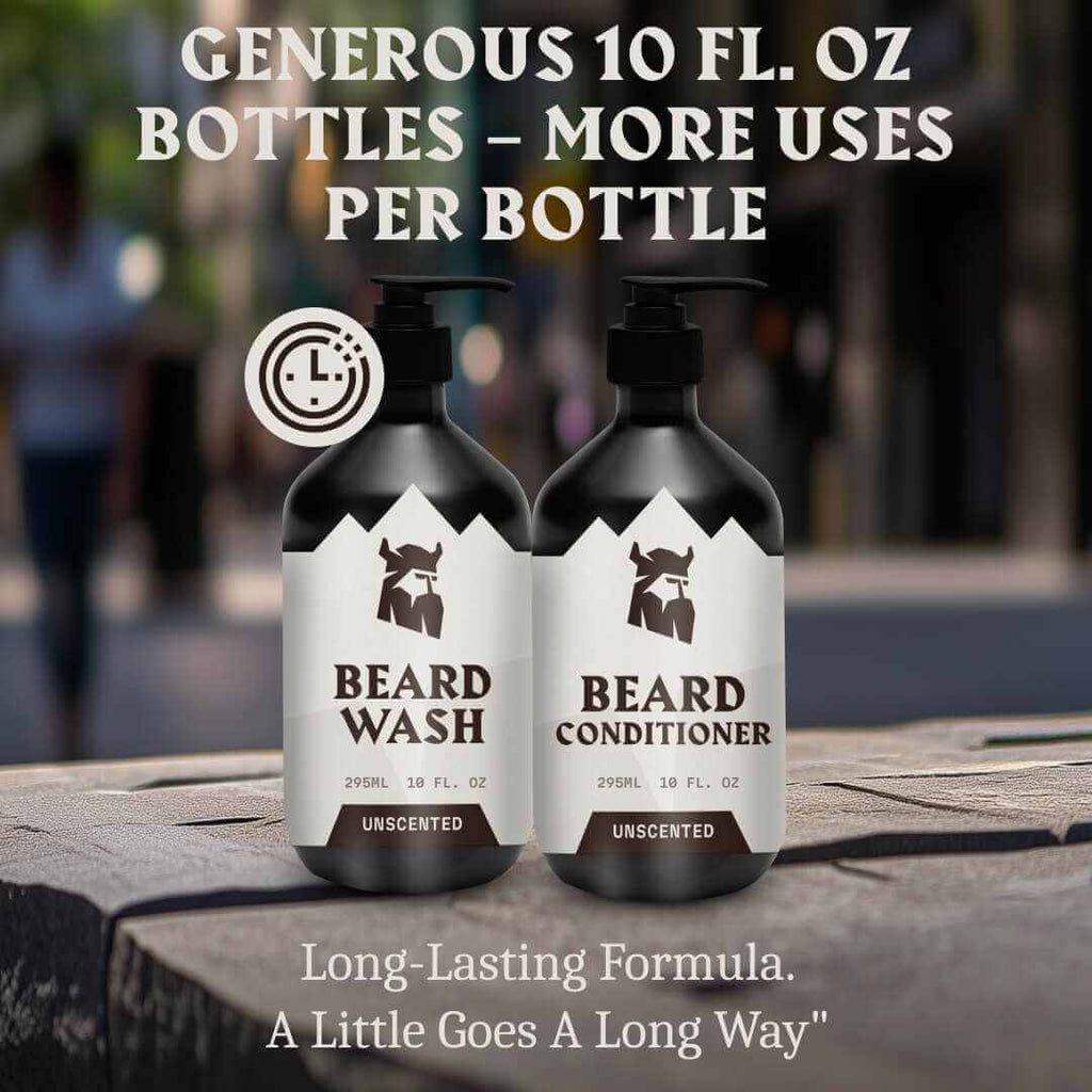 Beard Shampoo & Beard Conditioner - Unscented 2 x 300 ml