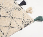 Hand Tufted & Tasseled Geometric Pattern Bath Mat, 75x50cm