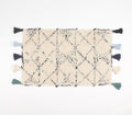 Hand Tufted & Tasseled Geometric Pattern Bath Mat, 75x50cm