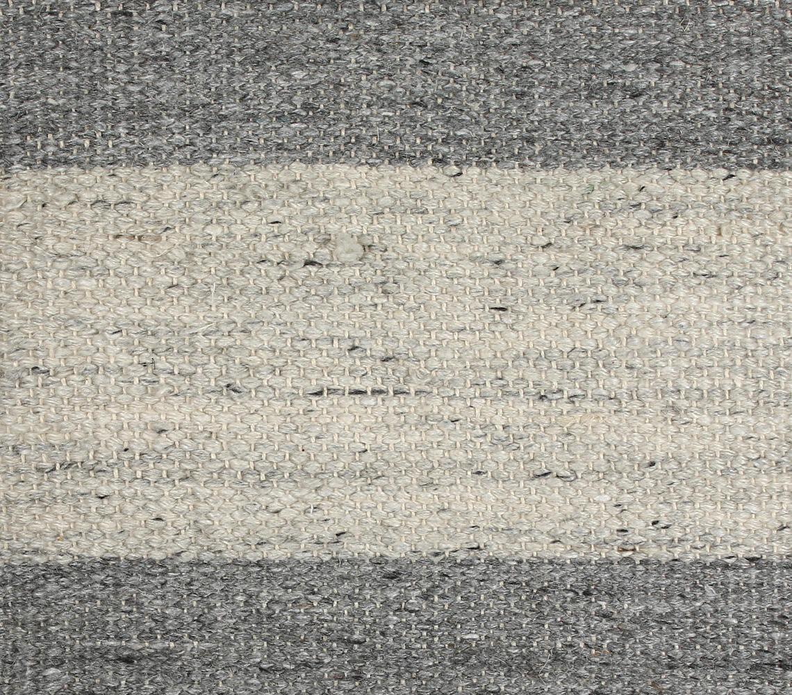 Handwoven Gray Colorblock Square Cushion Cover