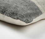 Handwoven Gray Colorblock Square Cushion Cover