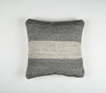 Handwoven Gray Colorblock Square Cushion Cover