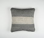 Handwoven Gray Colorblock Square Cushion Cover