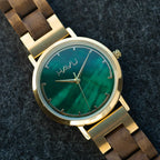 Revontuli - Women's wristwatch (32mm) Walnut Tree