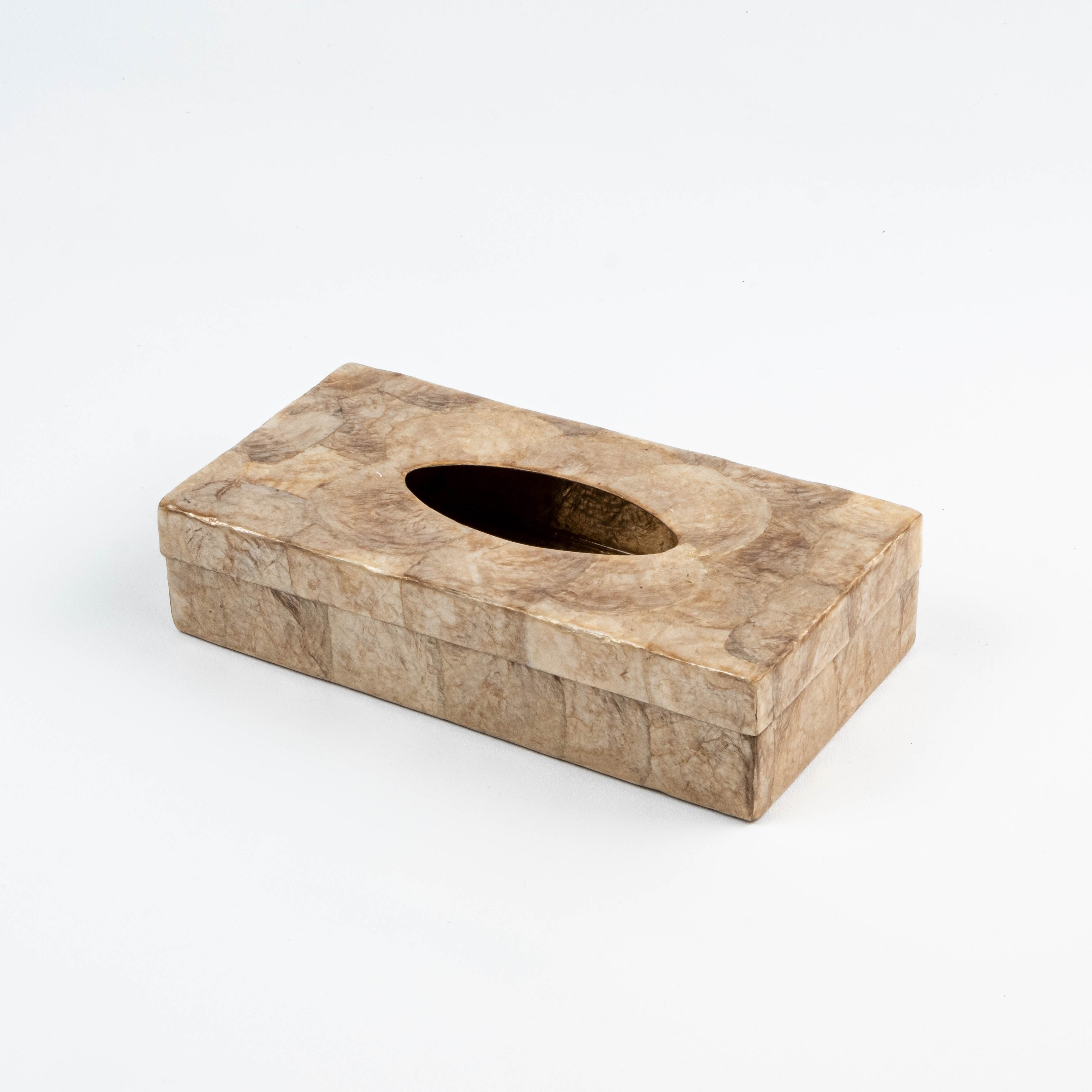 Capiz Tissue Box Holder | Rectangular - Golden