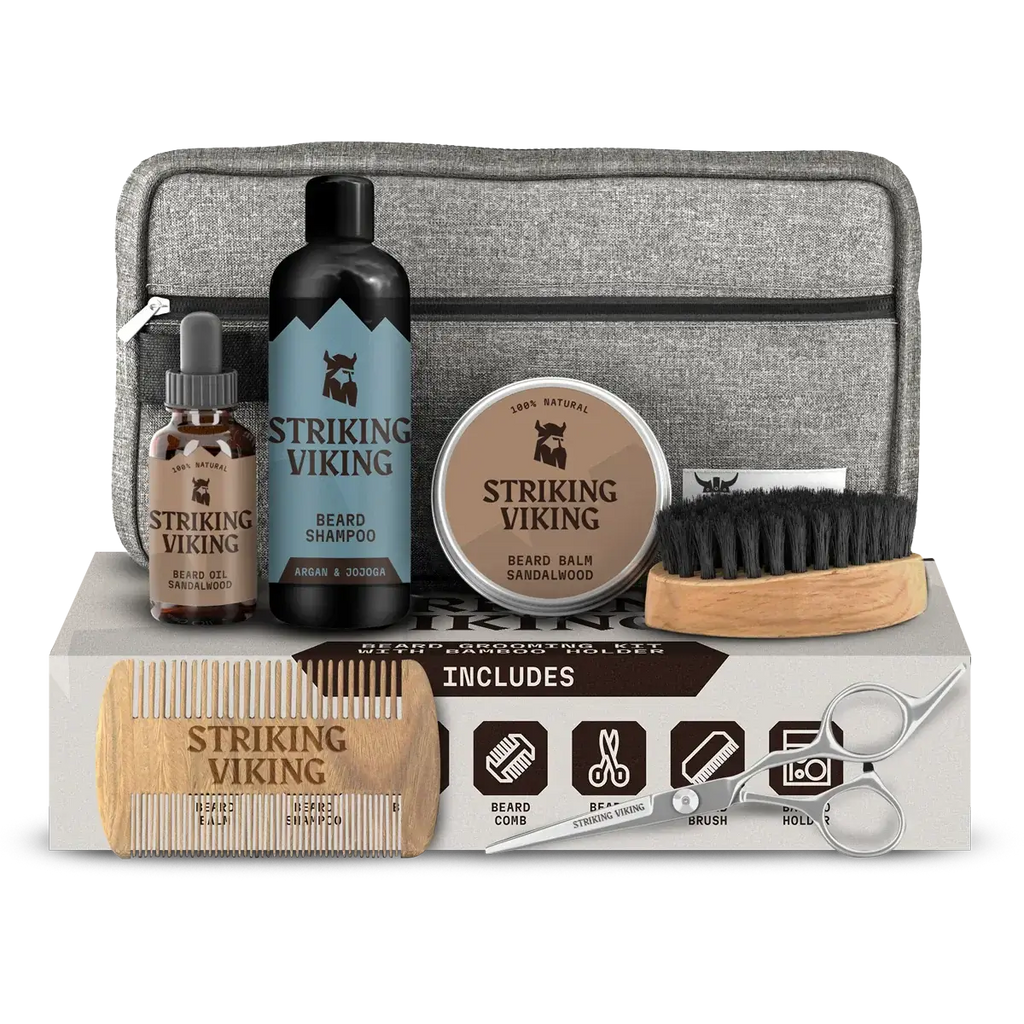 Beard Grooming Kit with Toiletry Bag