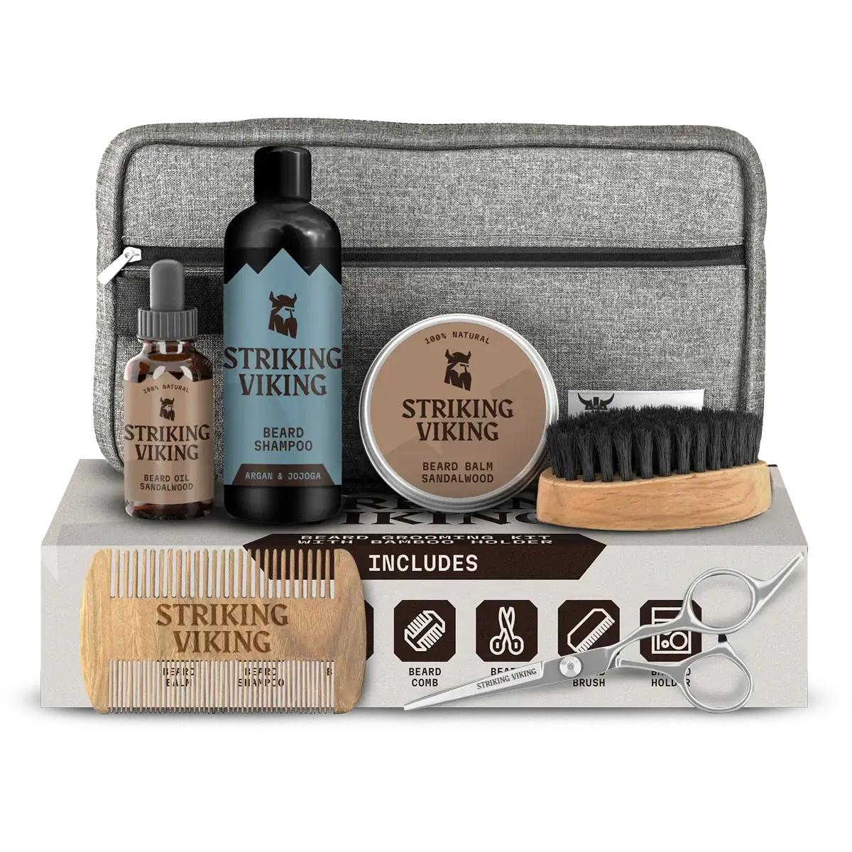 Beard Grooming Kit with Toiletry Bag