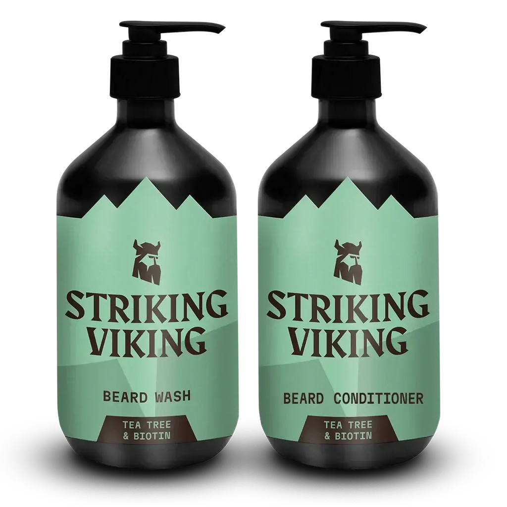 Beard Shampoo & Conditioner Set - Tea Tree & Biotin, 2 x 300 ml