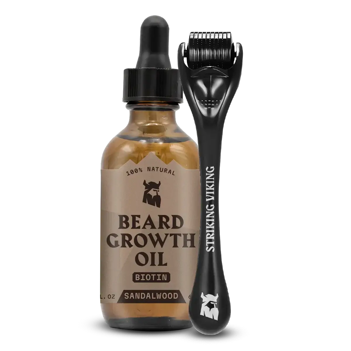 Beard Growth Kit - Sandalwood Beard Biotin Growth Oil & Derma Roller