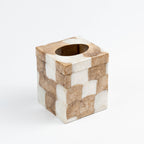 Capiz Tissue Box Holder | Square - White/Gold