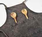 Stone-Washed Charcoal Kitchen Apron