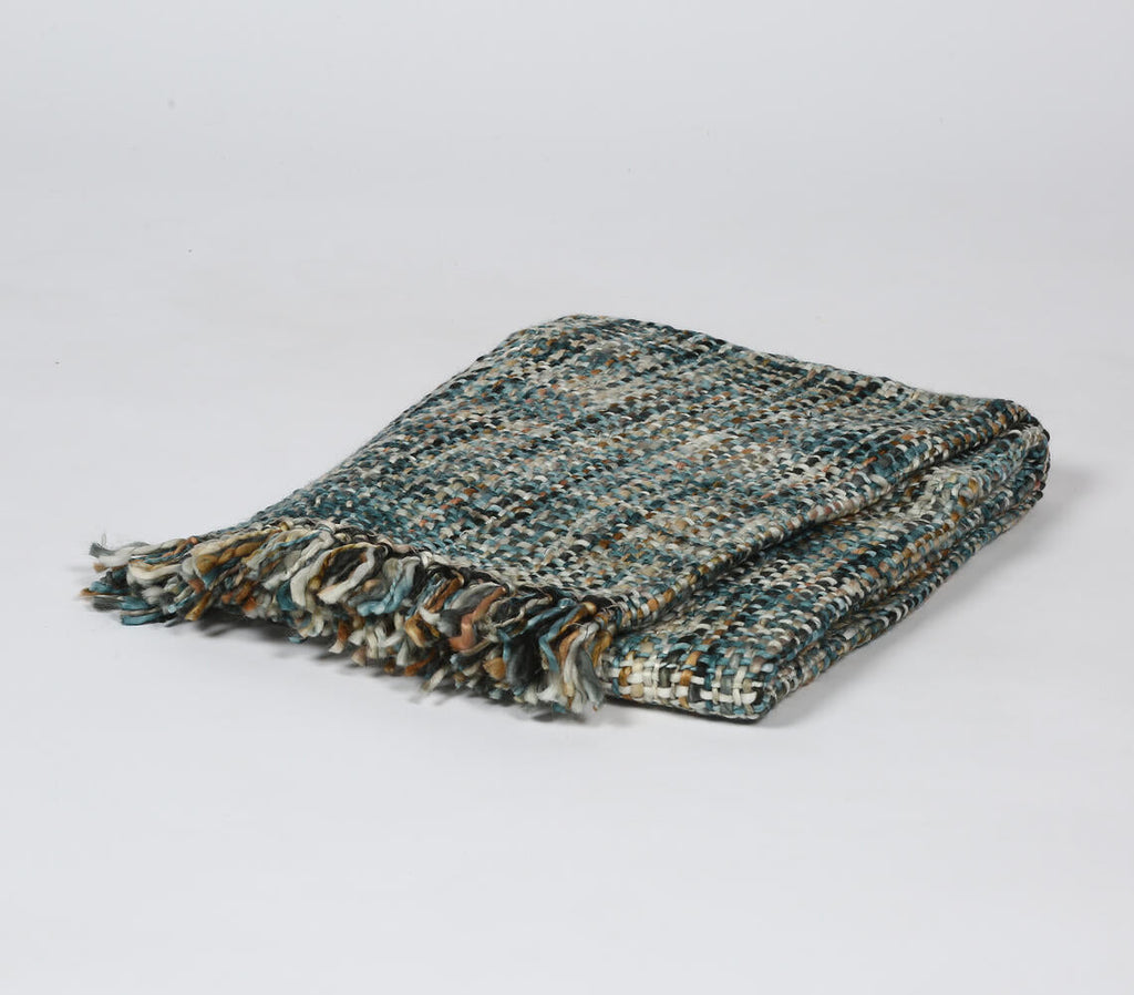 Hand-Knitted Ocean-Inspired Throw Blanket