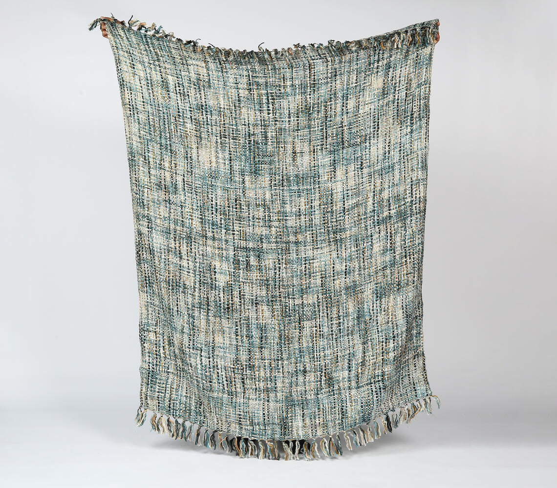 Hand-Knitted Ocean-Inspired Throw Blanket