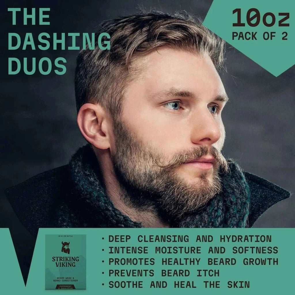 Beard Shampoo & Conditioner Set - Peppermint & Eucalyptus 2 x 300 ml