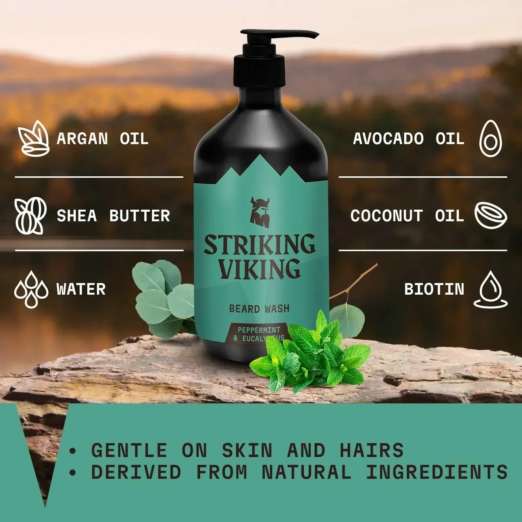 Beard Shampoo - Natural Peppermint & Eucalyptus, 500 ml